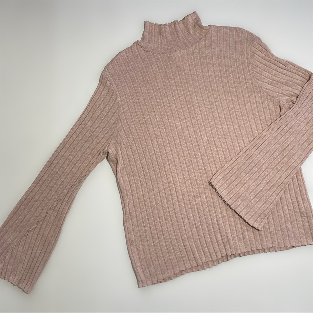LAUREN CONRAD | RIBBED LONG SLEEVE MOCK NECK TOP